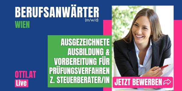 Unser Kunde ist eine bestens etabliere Steuerberatungskanzlei in zentraler Wiener Lage. Wir suchen zum ehest möglichen Eintritt eine/n motivierte/n, zielstrebige/n und verantwortungsbewusste/n Berufsanwärter/in.