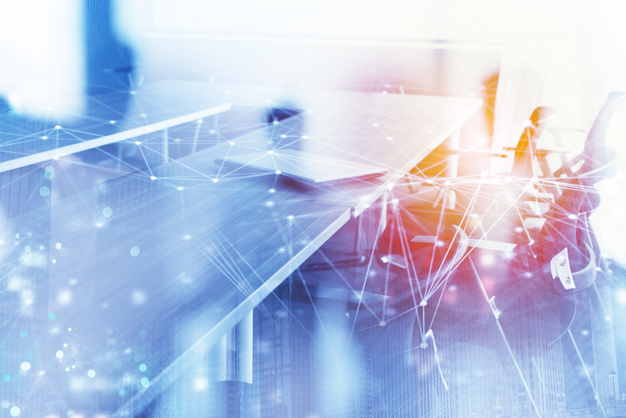 Abstract Business Background With Meeting Room And Internet Network Effect |  | KARRIERE NEWS | OTTI.AT