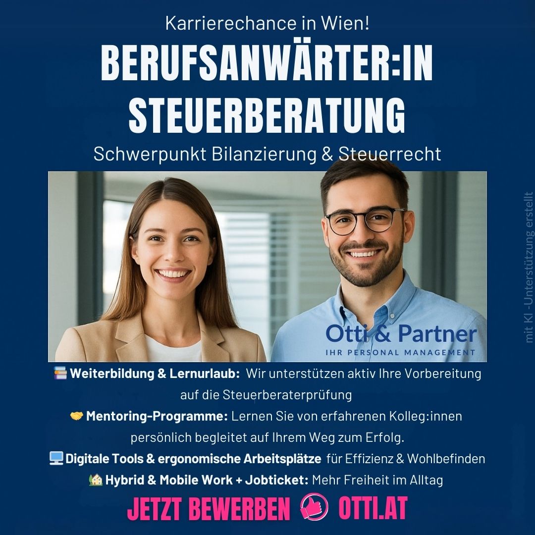 Berufsanwaerterin Steuerberatung Karrierechance In Wien Otti At | Steuerberater & Wirtschaftstreuhänder | KARRIERE NEWS | OTTI.AT