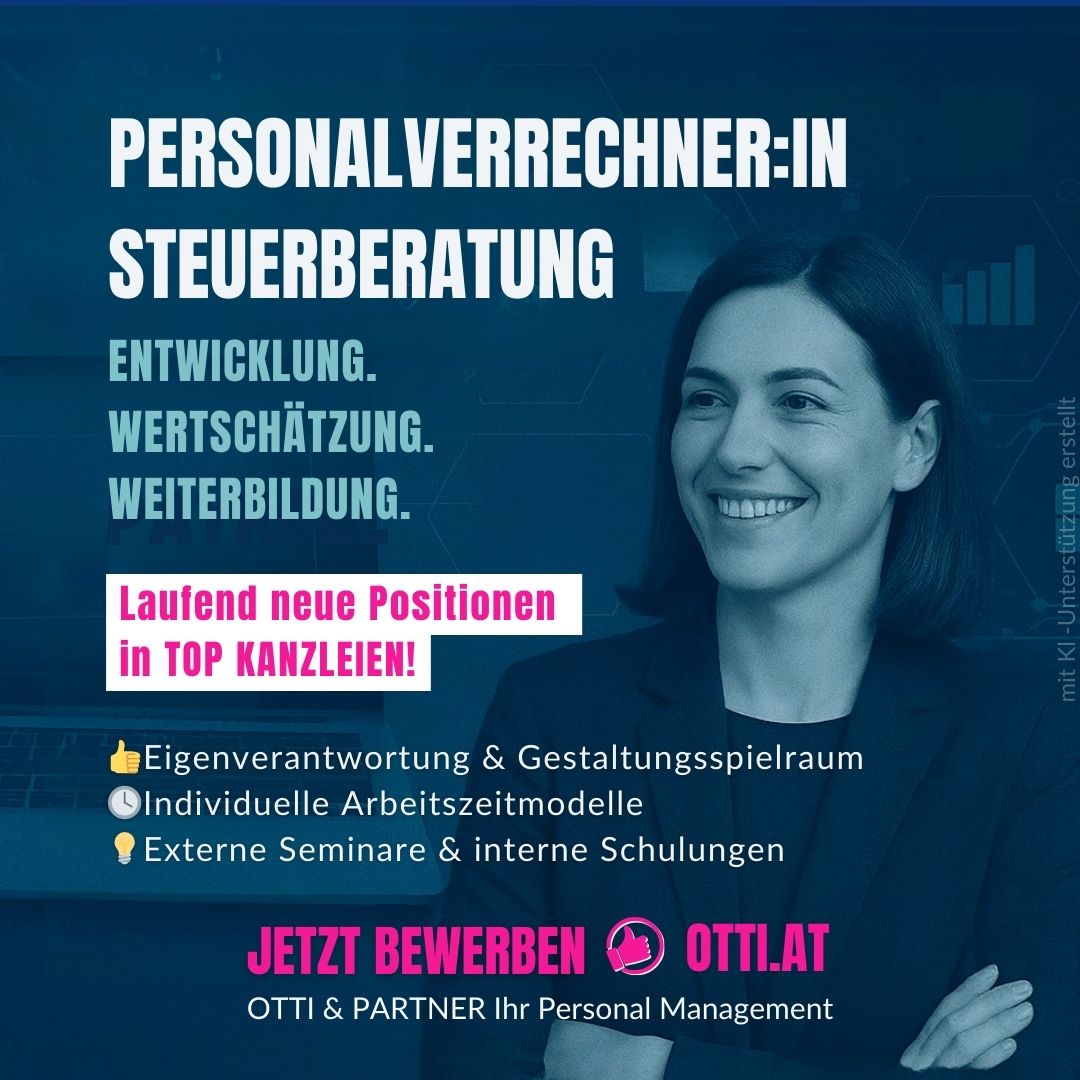 Laufend Top Jobs Personalverrechnung In Steuerberatung | Steuerberater & Wirtschaftstreuhänder | KARRIERE NEWS | OTTI.AT
