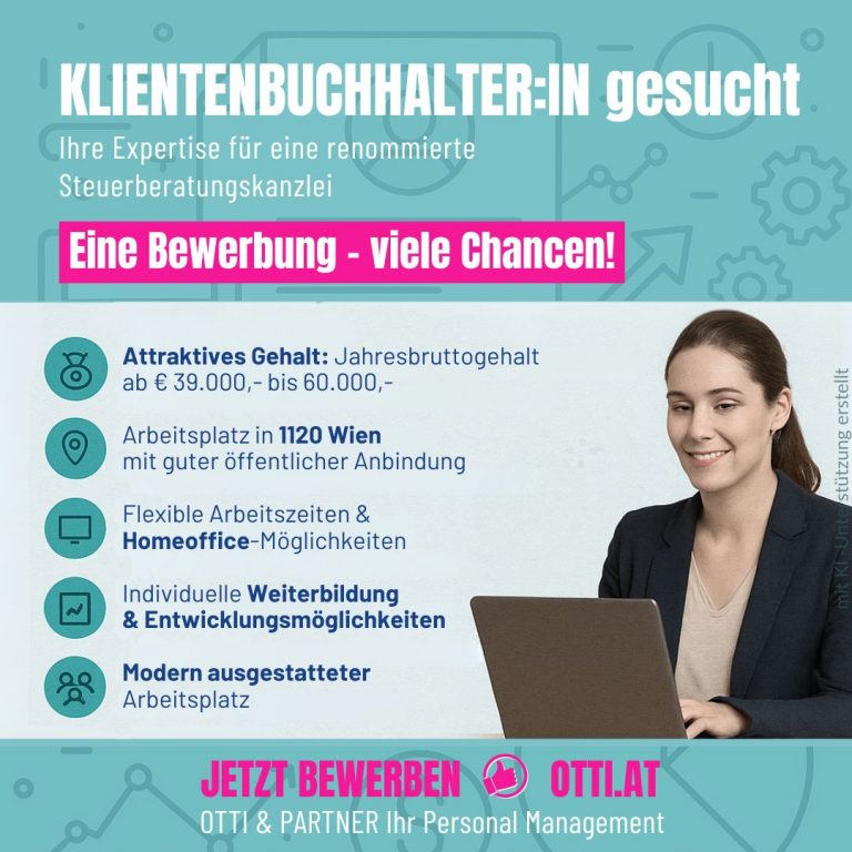 Klientenbuchhaltung Top Job Wien | Steuerberater & Wirtschaftstreuhänder | KARRIERE NEWS | OTTI.AT