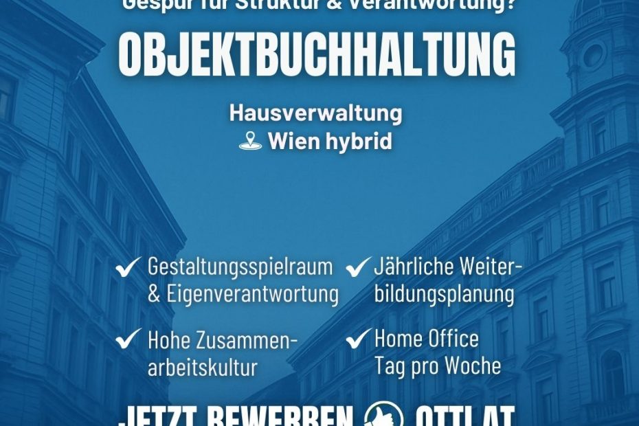 Objektbuchhaltung Historische Zinshaeuser Wien Job Chance | Hausverwaltung & Immobilien | KARRIERE NEWS | OTTI.AT