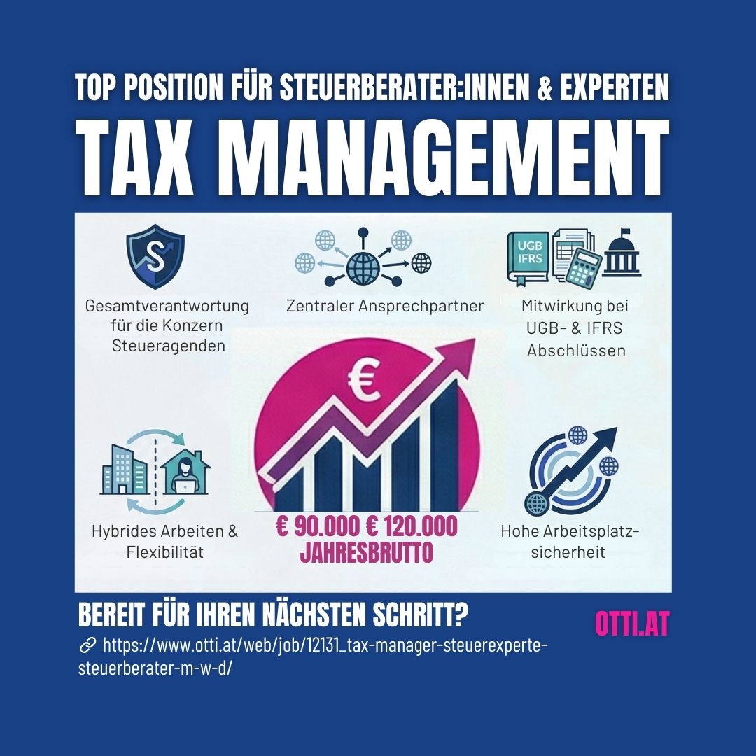Tax Management | Steuerberatung, Wirtschaft & Consulting | KARRIERE NEWS | OTTI.AT