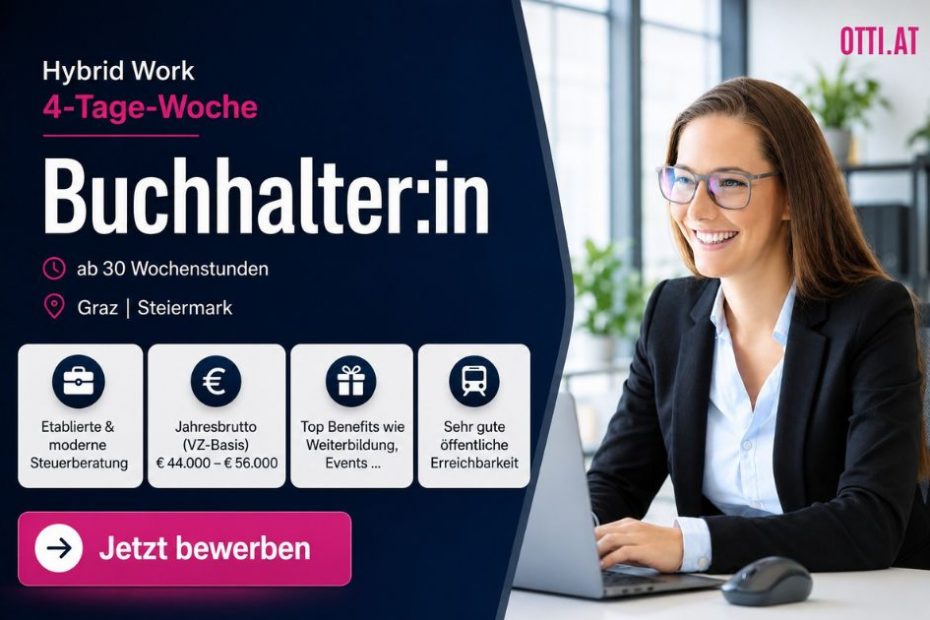 Buchhalterin Tage Woche In Graz | Steuerberatung, Accounting & Finance | KARRIERE NEWS | OTTI.AT