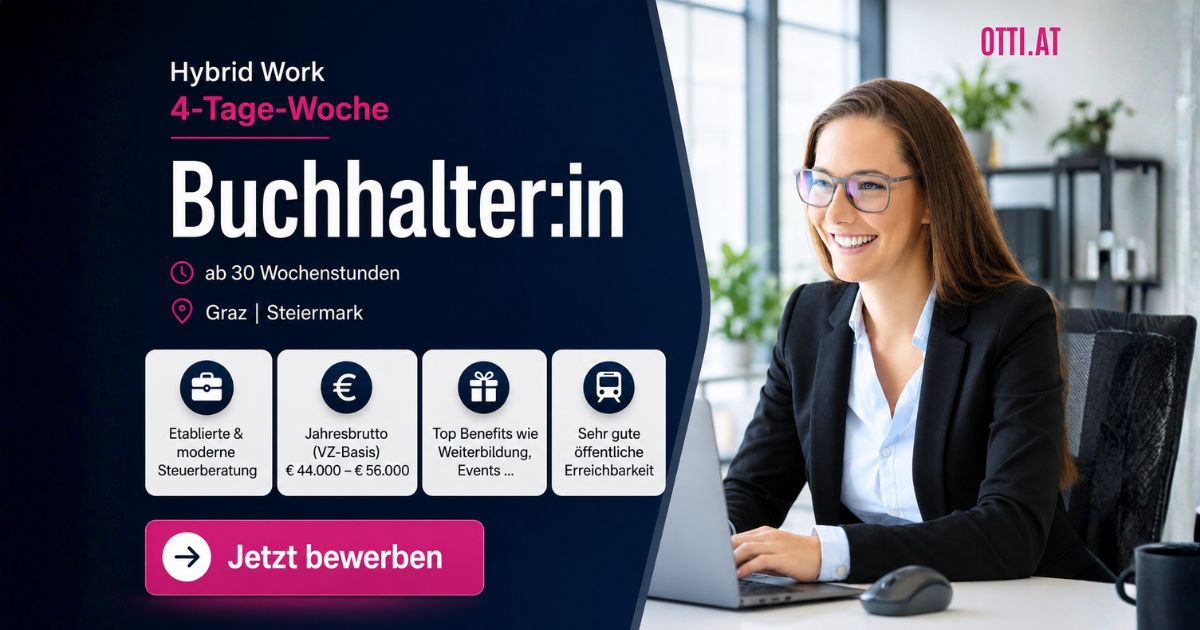 Buchhalterin Tage Woche In Graz | Steuerberatung, Accounting & Finance | KARRIERE NEWS | OTTI.AT