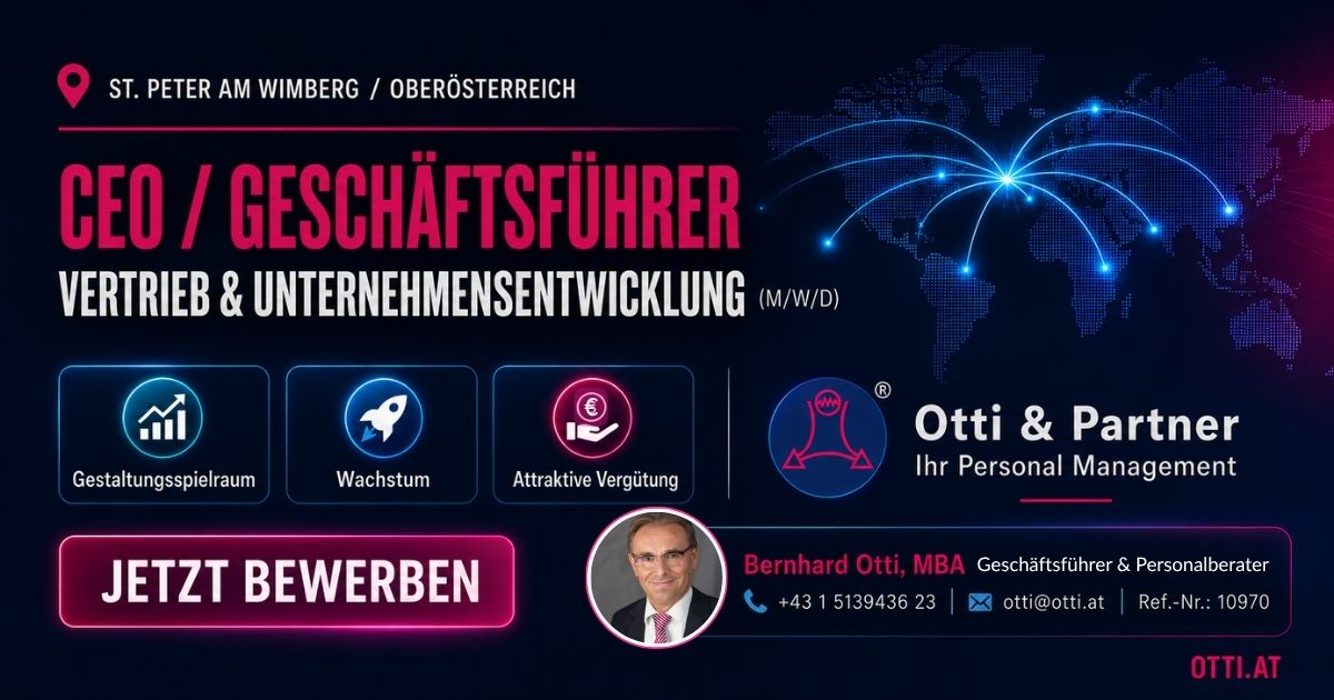 Ceo Geschaeftsfuehrer Vertrieb Unternehmensentwicklung Top Job | ENGINEERING Top Jobs | KARRIERE NEWS | OTTI.AT