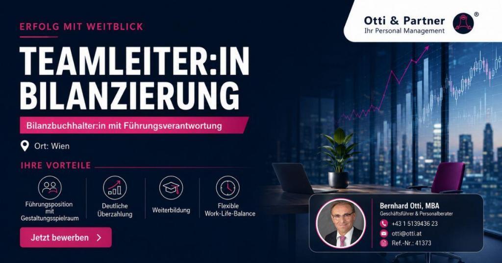 News & Tipps zu Beruf, Bildung & Karriere Teamleiterin Bilanzierung | Steuerberatung, Accounting & Finance | KARRIERE NEWS | OTTI.AT