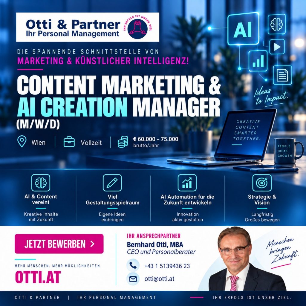 News & Tipps zu Beruf, Bildung & Karriere Content Marketing Ai Creation Manager Top Job | ENGINEERING | KARRIERE NEWS | OTTI.AT