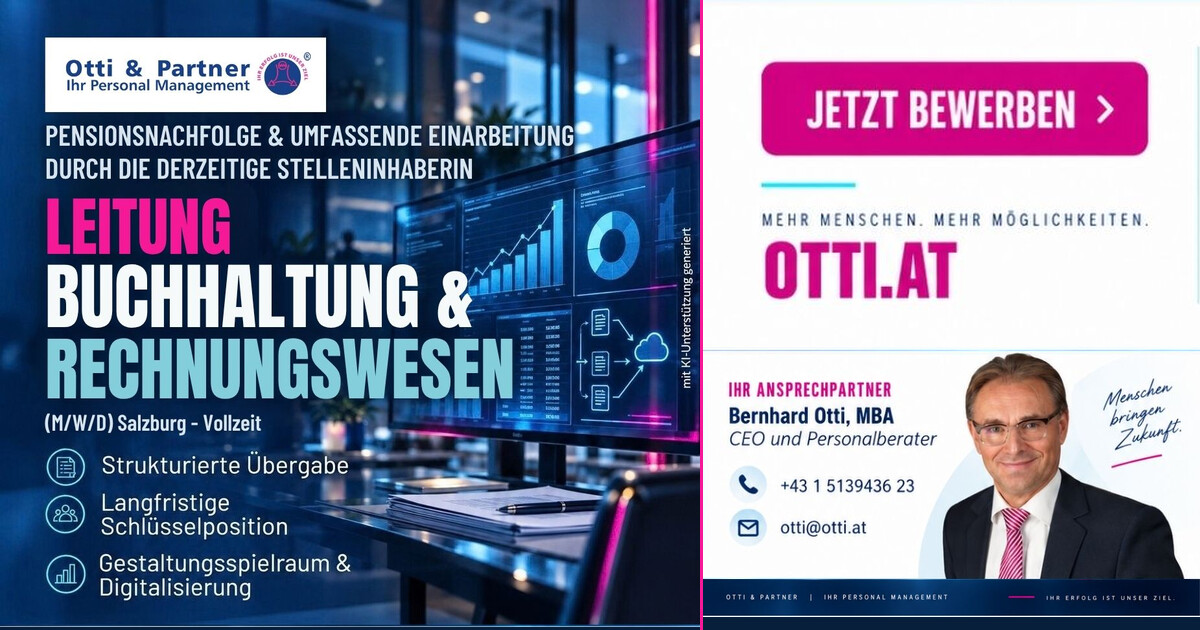 Leitung Rechnungswesen Salzburg X | ENGINEERING | KARRIERE NEWS | OTTI.AT